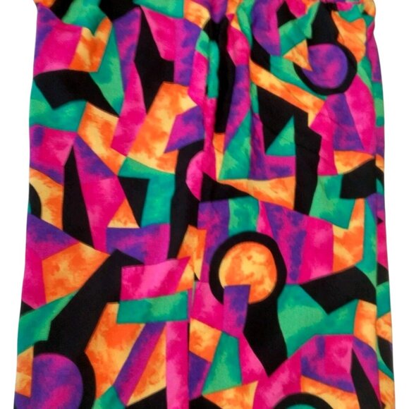 Vintage I&R Illusions Shorts Women Size 18 Bright Colorful Geometric Rayon Artsy - Picture 5 of 16